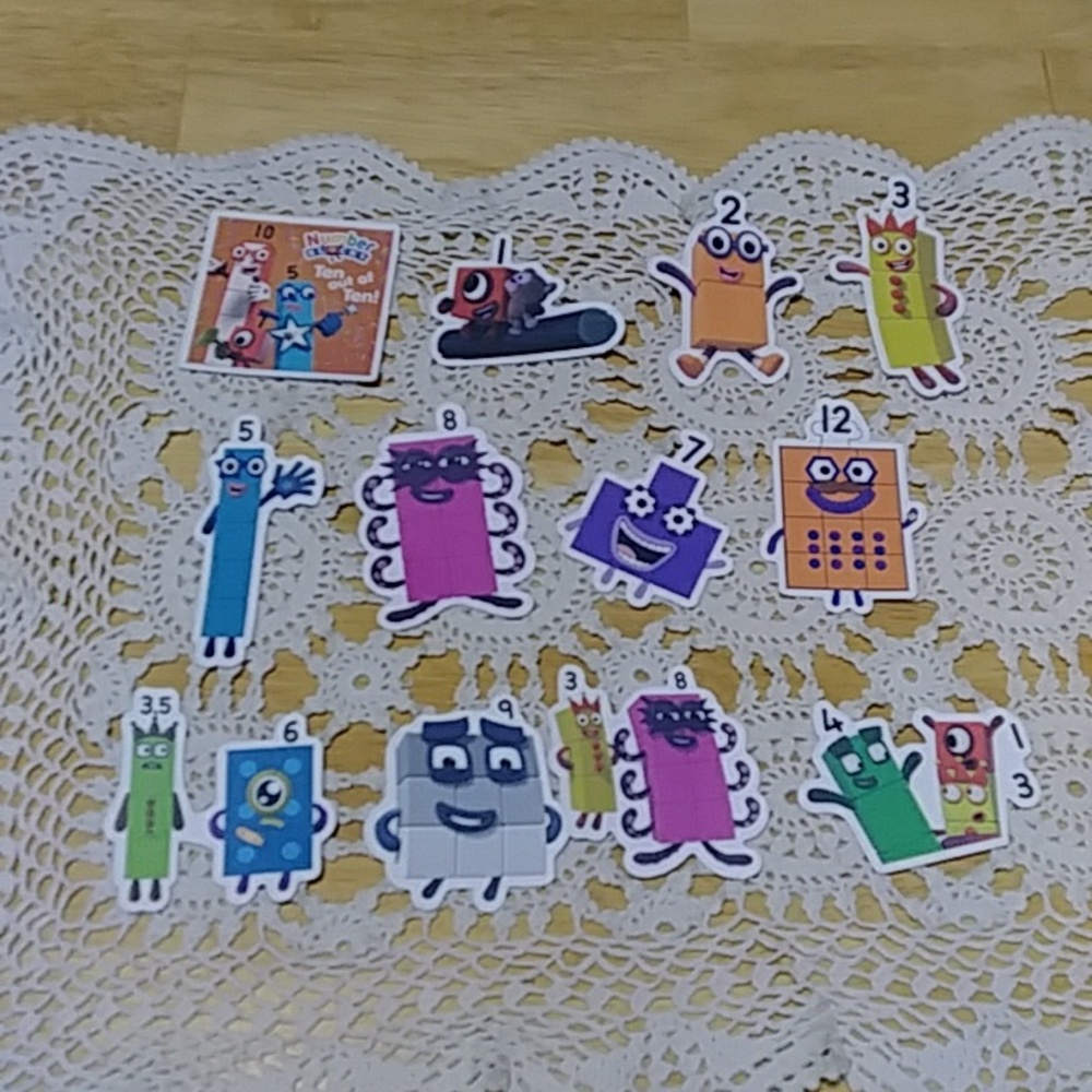 Counting Stickers, fun and colorful Number Blocks